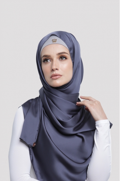 SATIN SILK SHAWL - MOON MIST SATIN SILK SHAWL - MOON MIST